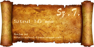 Sztrul Tímea névjegykártya